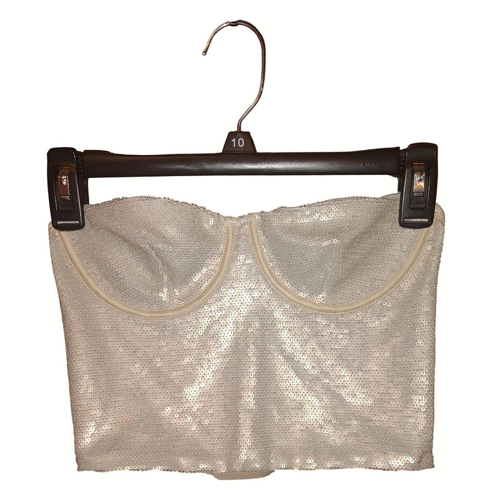 Zara Sequin Bustier Corset Crop Top (Sl) - Glam‎ Holiday Sparkly Party Festival - Picture 7 of 7